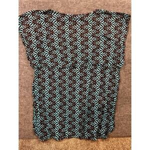 African Stars Womens OSFM Blue Floral Pattern Sleeveless Dress